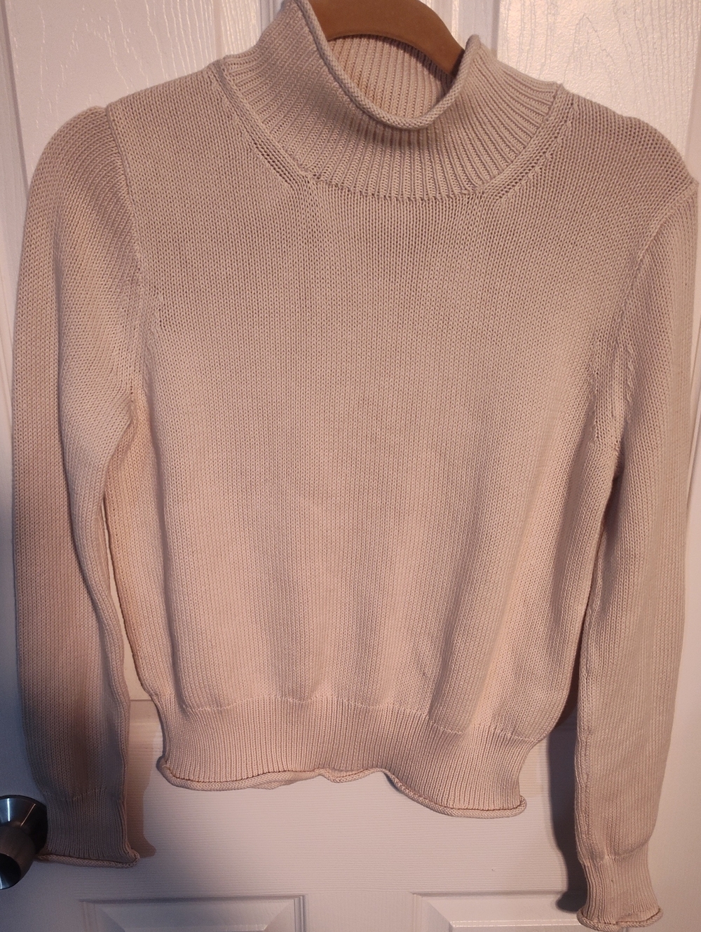 J. Crew Cream Ribbed Turtleneck Sweater